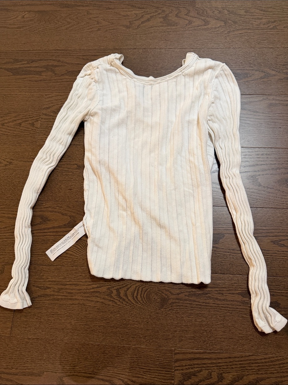 Theory Cream Ribbed Wrap-Front Sweater - Picture 2 of 3